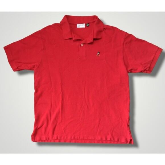 Walt Disney World Men's Mickey Embroidered Polo Red Size L - Picture 1 of 7